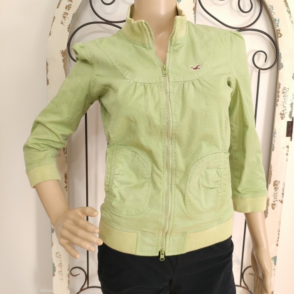 Hollister cotton zip-up jacket medium